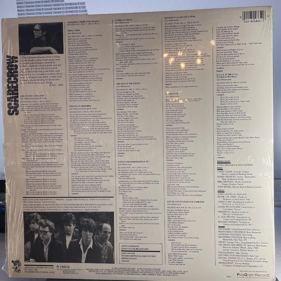 John Cougar Mellencamp - Scarecrow (VINYL) | Near Mint (NM) Near Mint (NM)--