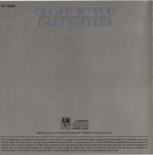 Carpenters - Close To You (CD) | Near Mint (NM) Near Mint (NM)-