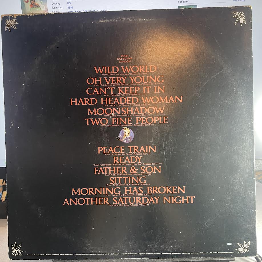 Cat Stevens - Greatest Hits (VINYL) | Near Mint (NM) Very Good Plus (VG+)-