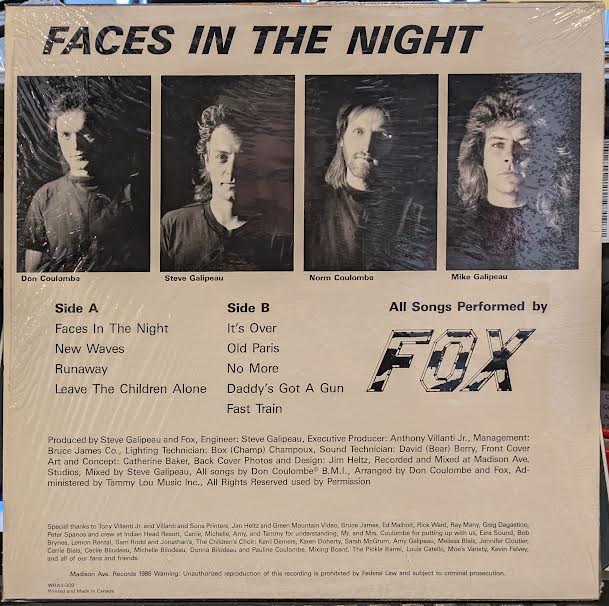 Fox & Company (2) - Faces In The Night (VINYL) | Near Mint (NM) Near Mint (NM)-