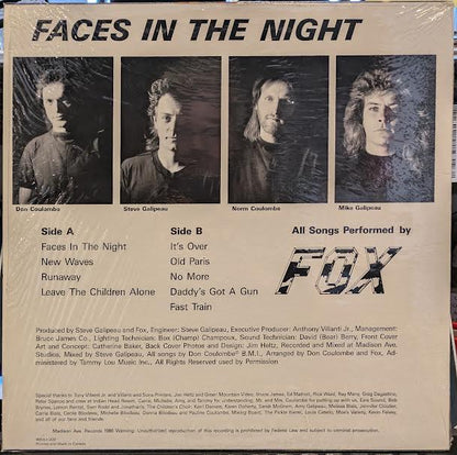 Fox & Company (2) - Faces In The Night (VINYL) | Near Mint (NM) Near Mint (NM)-