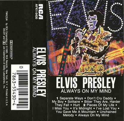 Elvis Presley - Always On My Mind (CASSETTE) | Near Mint (NM) Near Mint (NM)-