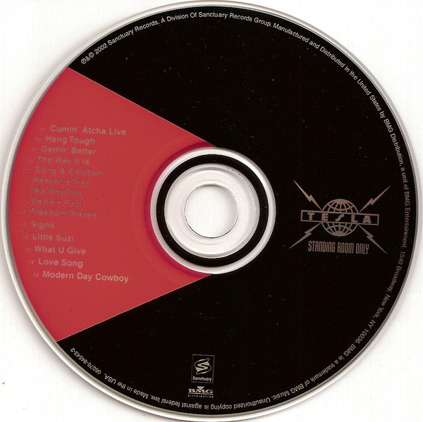 Tesla - Standing Room Only (CD) | Near Mint (NM or M-) Near Mint (NM)--