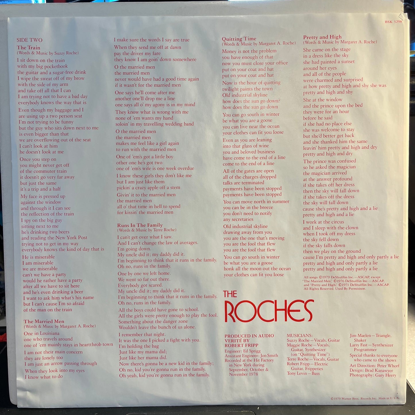 The Roches - The Roches (VINYL) | Near Mint (NM) Near Mint (NM)-