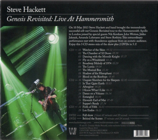 Steve Hackett - Genesis Revisited: Live At Hammersmith (3xCD / 2xDVD) | Near Mint (NM) Near Mint (NM)--