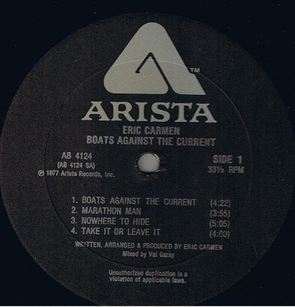 Eric Carmen - Boats Against The Current | Near Mint (NM) Excellent (EX)-