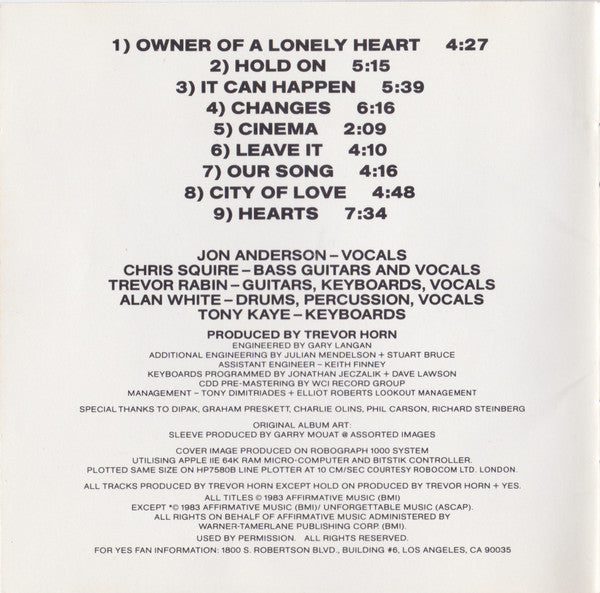 Yes - 90125 | Near Mint (NM) Near Mint (NM)-