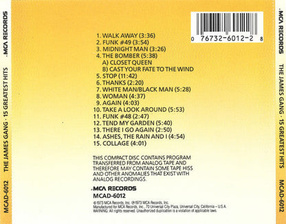 James Gang - 15 Greatest Hits (CD) | Near Mint (NM) Excellent (EX)--