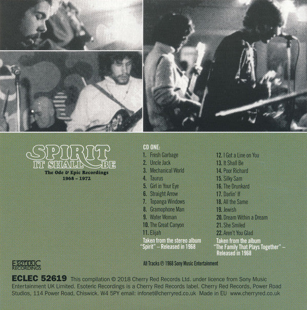 Spirit (8) - It Shall Be: The Ode & Epic Recordings 1968-1972 *5XCD BOX* | Excellent (EX) Near Mint (NM)--