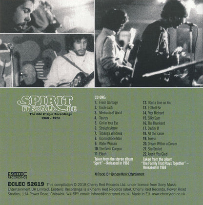 Spirit (8) - It Shall Be: The Ode & Epic Recordings 1968-1972 *5XCD BOX* | Excellent (EX) Near Mint (NM)--