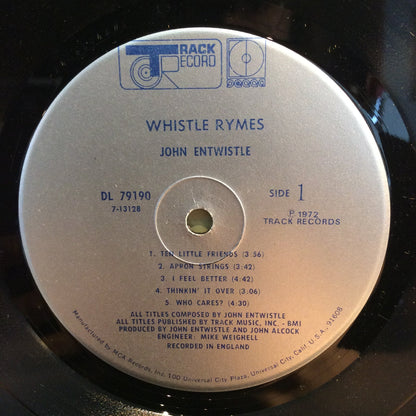 John Entwistle - Whistle Rymes (VINYL) | Near Mint (NM) Very Good Plus (VG+)-