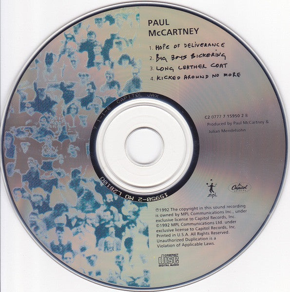 Paul McCartney - Hope Of Deliverance (CD) | Near Mint (NM) Near Mint (NM)-