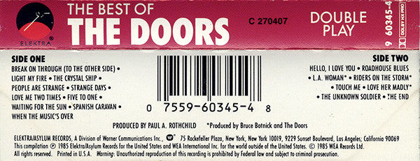 The Doors - The Best Of The Doors *REMASTERED/CASSETTE* | Near Mint (NM) Near Mint (NM)--