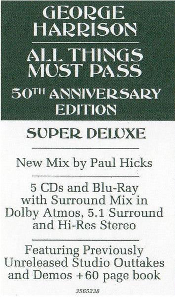 George Harrison - All Things Must Pass (50th Anniversary) (CD BOX SET) | Near Mint (NM) Near Mint (NM)--