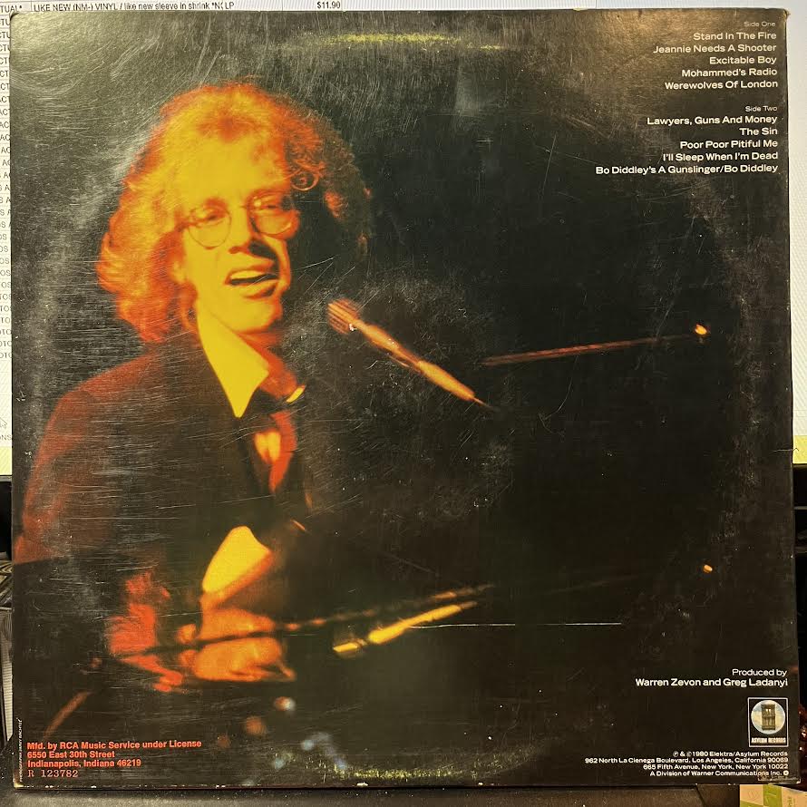 Warren Zevon - Stand In The Fire (VINYL) | Near Mint (NM) Excellent (EX)-