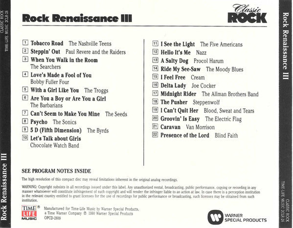 Various - Classic Rock - Rock Renaissance III *CD* | Near Mint (NM) Near Mint (NM)-