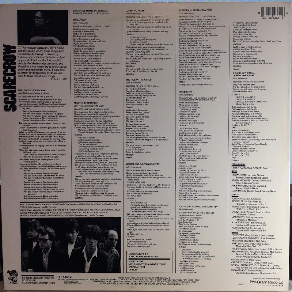 John Cougar Mellencamp - Scarecrow (VINYL) | Near Mint (NM) Near Mint (NM)-