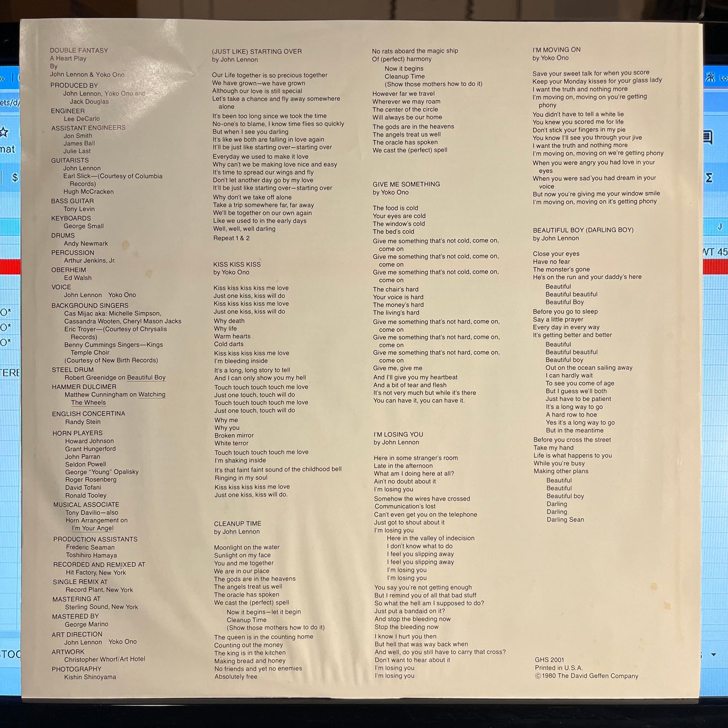 John Lennon & Yoko Ono - Double Fantasy *SPECIALTY* | Near Mint (NM) Near Mint (NM)-