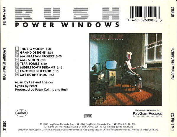 Power Windows (CD) | Near Mint (NM) Near Mint (NM)--