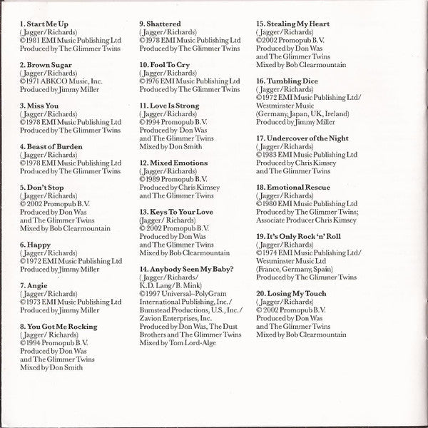 The Rolling Stones - Forty Licks (2xCD Rolling Stones Records – 724381337820) | USED Near Mint (NM or M-) Near Mint (NM)--
