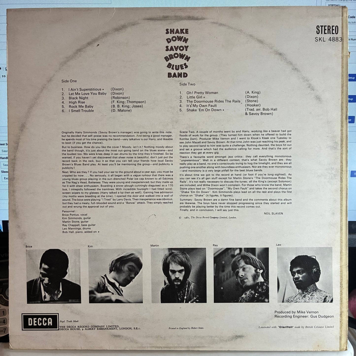 Savoy Brown - Shake Down (VINYL) | Near Mint (NM or M-) Excellent (EX)-