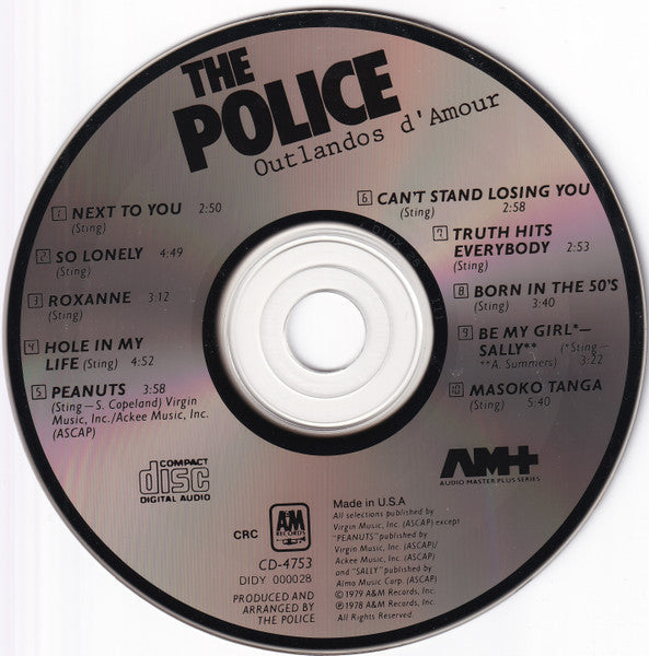 The Police - Outlandos D'Amour (CD) | Near Mint (NM) Near Mint (NM)-