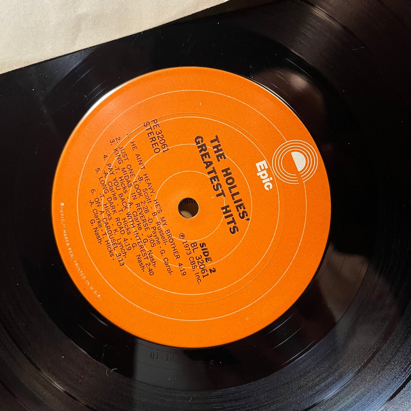 The Hollies - The Hollies' Greatest Hits (VINYL LP EPIC PE 32061) | USED Near Mint (NM or M-) Very Good Plus (VG+)--