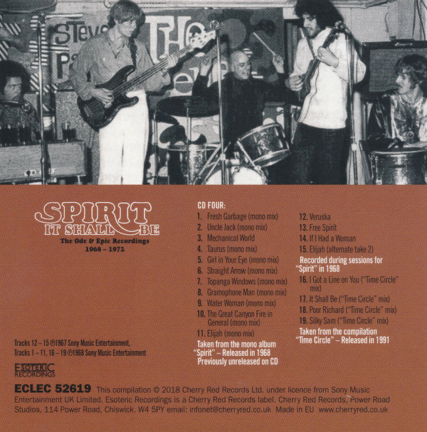 Spirit (8) - It Shall Be: The Ode & Epic Recordings 1968-1972 *5XCD BOX* | Excellent (EX) Near Mint (NM)--