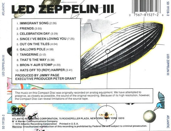 Led Zeppelin - Led Zeppelin III (CD) | Near Mint (NM or M-)--
