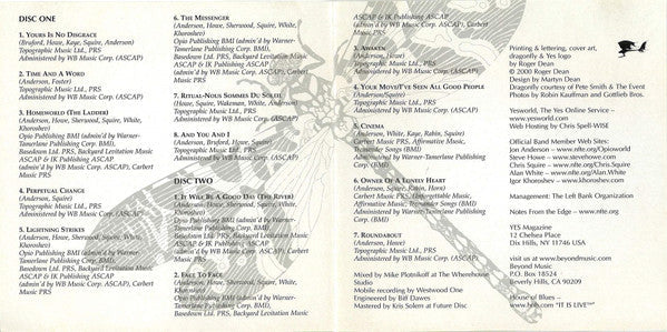 Yes - House Of Yes. Live From House Of Blues (2XCD) | Near Mint (NM) Near Mint (NM)-