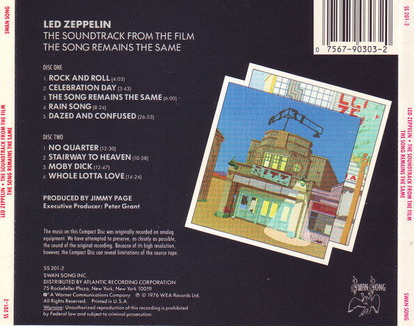 Led Zeppelin - The Soundtrack From The Film The Song Remains The Same (2xCD) | Near Mint (NM) Near Mint (NM)--