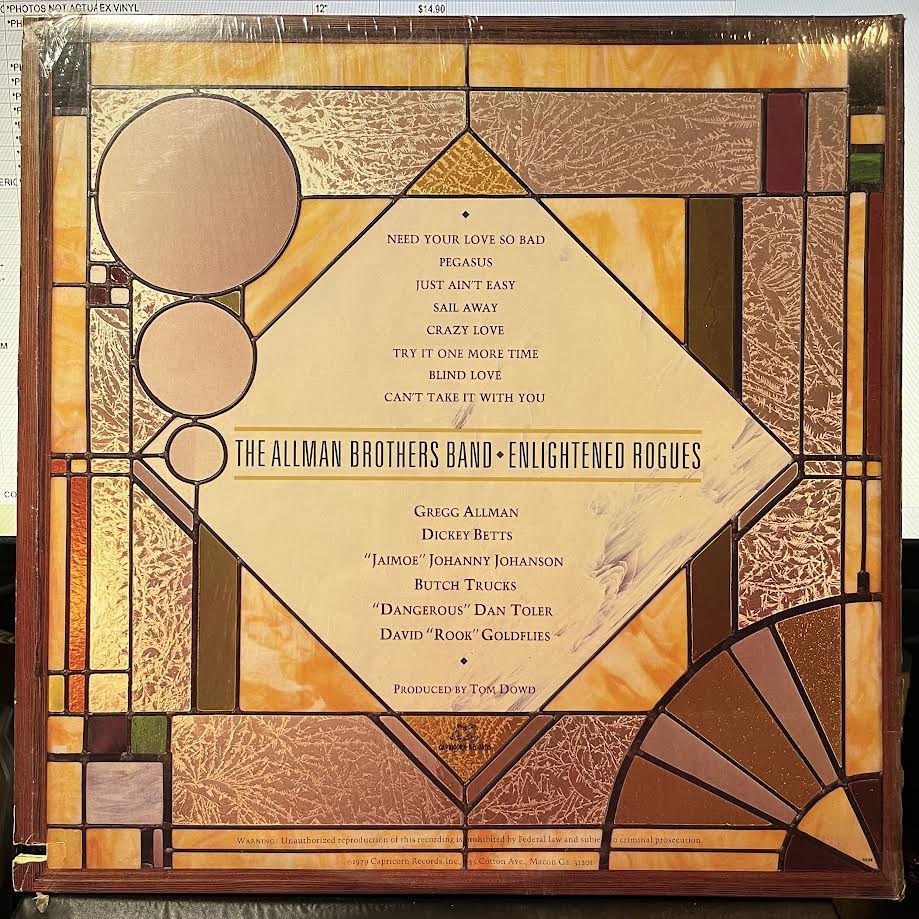 The Allman Brothers Band - Enlightened Rogues (VINYL) | Near Mint (NM) Near Mint (NM)-