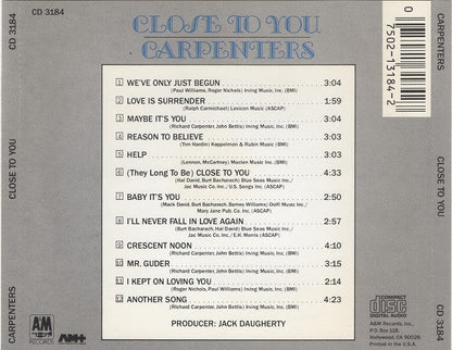 Carpenters - Close To You (CD) | Near Mint (NM) Near Mint (NM)-