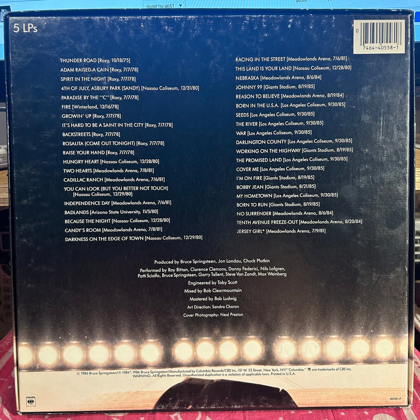 Bruce Springsteen & The E-Street Band - Live / 1975-85 *INDIANAPOLIS / BOX* | Near Mint (NM) Very Good Plus (VG+)-