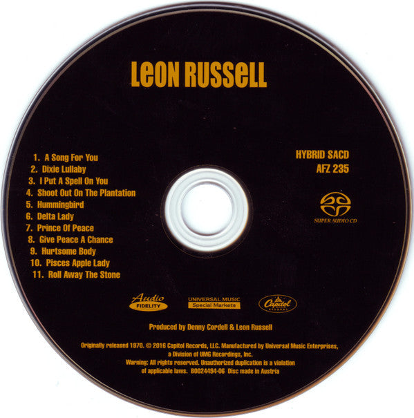 Leon Russell - Leon Russell *HYBRID SACD/NUMBERED* | Near Mint (NM) Near Mint (NM)-
