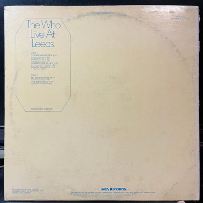 The Who - Live At Leeds (VINYL LP MCA MCA-2022 1973) | USED Near Mint (NM or M-) Very Good (VG)--