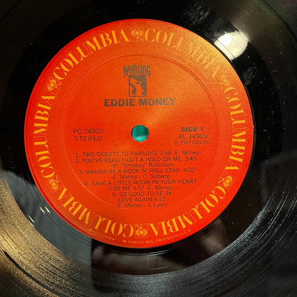 Eddie Money - Eddie Money (VINYL LP WOLFGANG PC 34909 1977) | Near Mint (NM or M-) Very Good Plus Plus (VG++)--