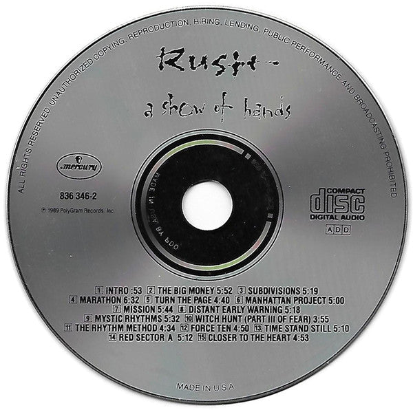A Show Of Hands (CD) | Near Mint (NM) Near Mint (NM)--