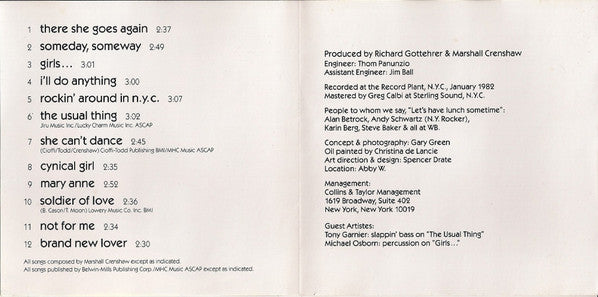 Marshall Crenshaw (CD) | Near Mint (NM) Near Mint (NM)--