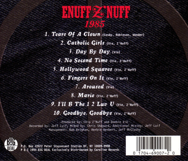 Enuff Z'nuff - 1985 (CD) | Near Mint (NM or M-)--