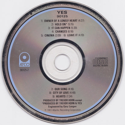 Yes - 90125 | Near Mint (NM) Near Mint (NM)-