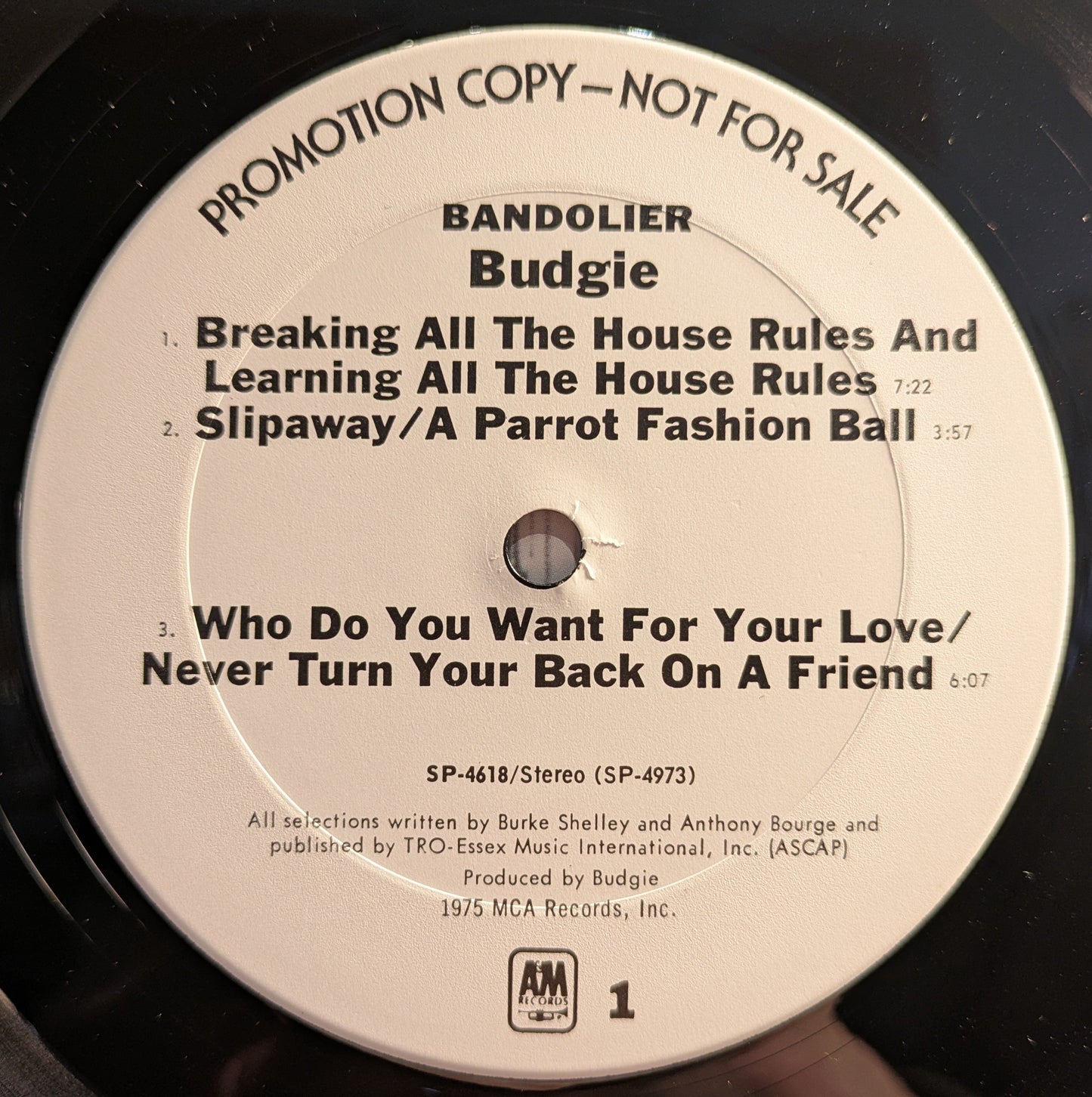 Budgie - Bandolier *PROMO* (VINYL) | Near Mint (NM) Very Good Plus (VG+)-