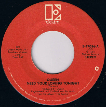 Queen - Need Your Loving Tonight (7" VINYL) | Near Mint (NM) Near Mint (NM)-