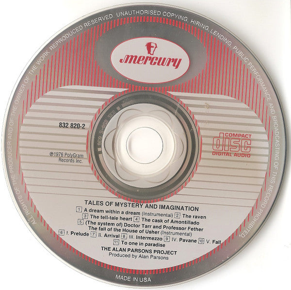 The Alan Parsons Project - Tales Of Mystery And Imagination (CD) | Near Mint (NM) Near Mint (NM)--