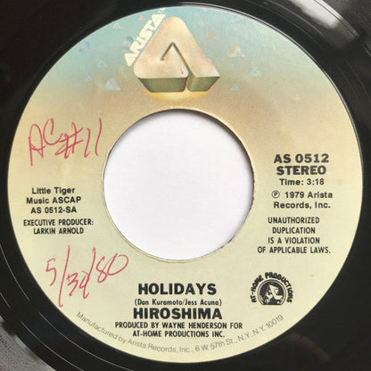 Hiroshima (3) - Holidays *45RPM* | Near Mint (NM) Generic--