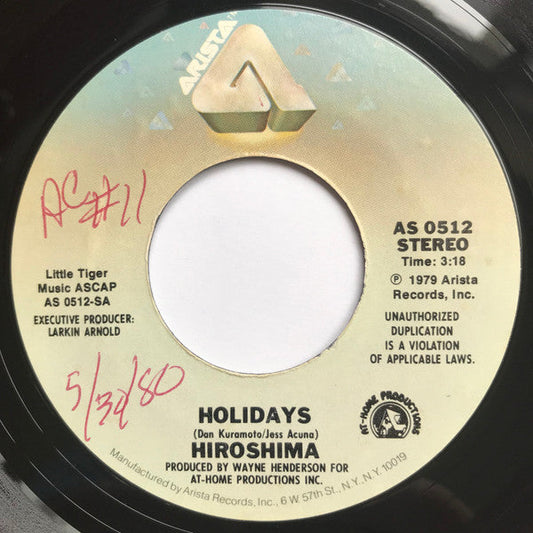 Hiroshima (3) - Holidays *45RPM* | Near Mint (NM) Generic--