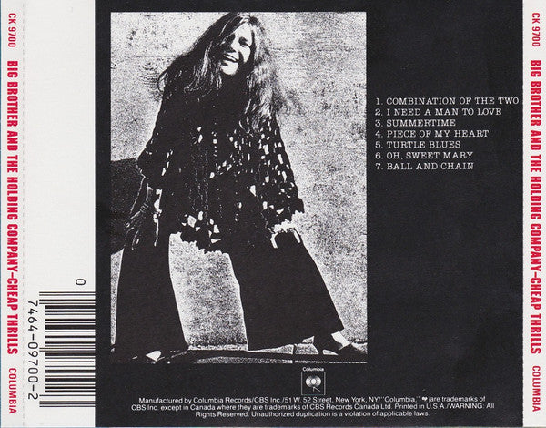 Big Brother & The Holding Company - Cheap Thrills (CD) | Near Mint (NM or M-)--