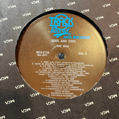 The Who - Odds & Sods (VINYL LP MCA MCA-2126 1974) | USED Near Mint (NM or M-) Excellent (EX)--