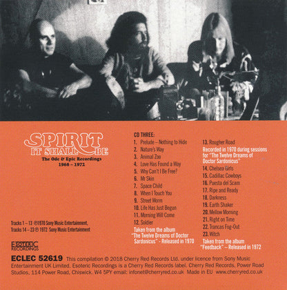 Spirit (8) - It Shall Be: The Ode & Epic Recordings 1968-1972 *5XCD BOX* | Excellent (EX) Near Mint (NM)--