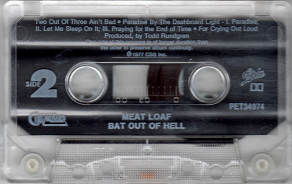 Meat Loaf - Bat Out Of Hell (CASSETTE) | Near Mint (NM) Near Mint (NM)-